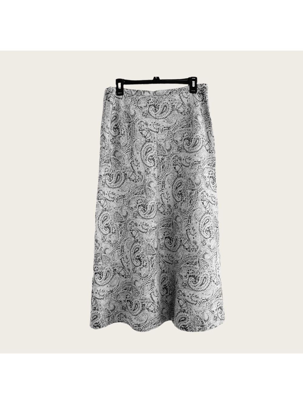 NWT Y2k  Vintage Neutral Maxi Wool Skirt Women’s 10 Winter Office Grey/Blue